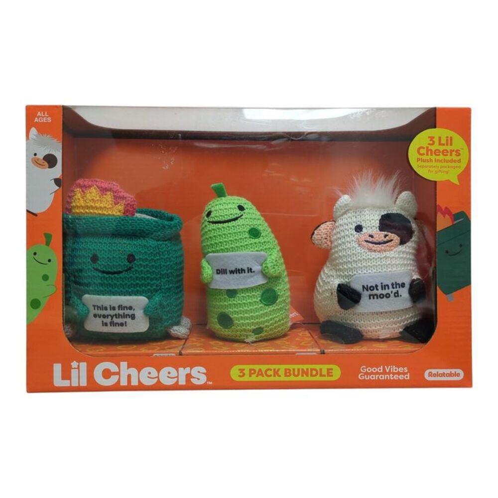 Pickle - Relatable Lil Cheers Sweet & Cheery Weighted Crochet Plush Bundle, Set